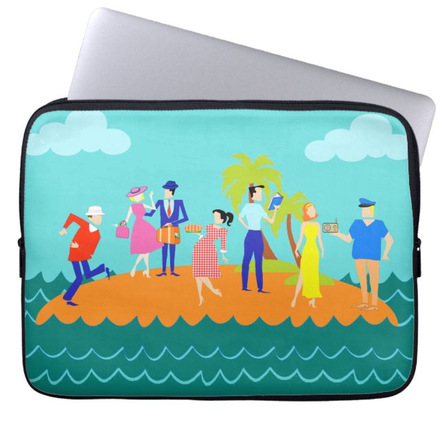 Retro 3-uurs laptophoes laptop sleeve (Voorkant)