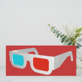 Retro 3D-bril Grafisch Kaart (Staand voorkant)