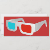 Retro 3D-bril Grafisch Kaart (Voorkant)