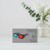Retro 3D-bril Grafisch Visitekaartje (Staand voorkant)
