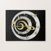 Retro 3D Effect Gold en Silver Musical Notes Legpuzzel (Horizontaal)
