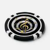 Retro 3D Effect Gold en Silver Musical Notes Pokerchips (Enkel)