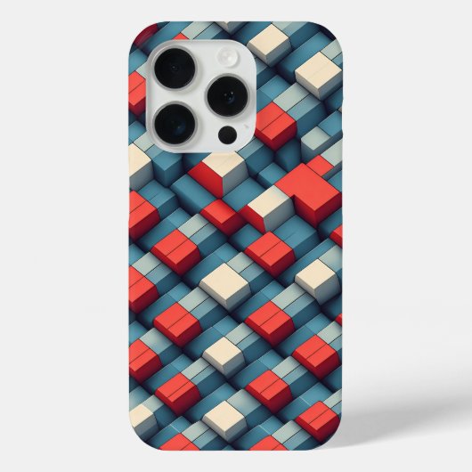 Retro 3D Geometric Cube Phone Case Abstract Color (Achterkant)