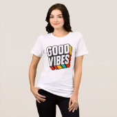 Retro 3D Goede Vibes T-Shirt (Voorkant volledig)