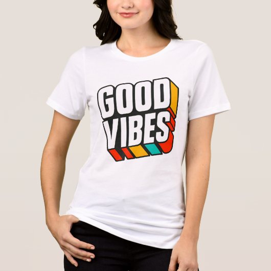 Retro 3D Goede Vibes T-Shirt (Voorkant)