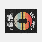 Retro 3d Printing Shirt Don't Worry I Can Print A  Fleece Deken (Voorkant (Horizontaal))