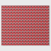 Retro 3D rood hart patroon Cadeaupapier (Vlak)