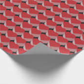 Retro 3D rood hart patroon Cadeaupapier (Hoek)