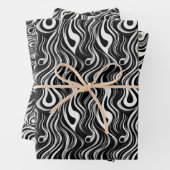 Retro 3D wervelt  patroon Inpakpapier Vel (In situ)