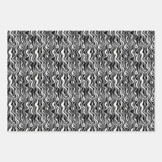 Retro 3D wervelt  patroonontwerp Inpakpapier Vel (Voorkant 3)