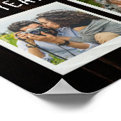 Retro 3e Jubileum Hout Custom Photo Collage Poster (Hoek)