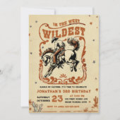 Retro 3e Rodeo Westerne Cowboy Verjaardag Kaart (Voorkant)