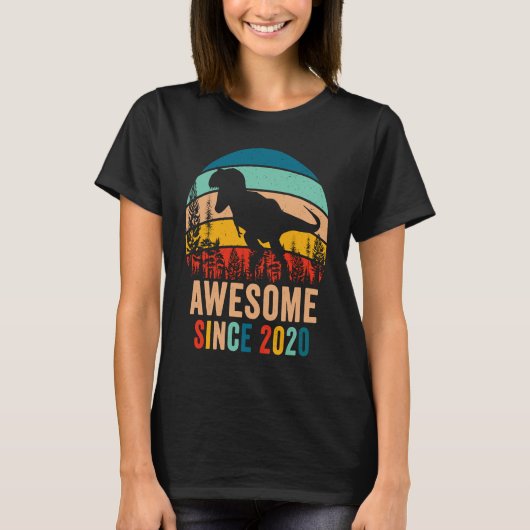 Retro 3e verjaardag Dinosaur T Rex Jongens Geweldi T-shirt (Voorkant)