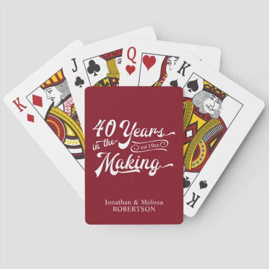  Retro 40e Jubileum Ruby Personalized P Pokerkaarten (Achterkant)