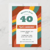 Retro 40e verjaardag uitnodiging (Voorkant)