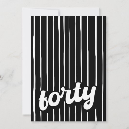 Retro 40e verjaardag uitnodiging | veertigjarig be (Achterkant)