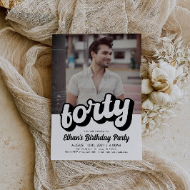 Retro 40e verjaardag uitnodiging | veertigjarig be