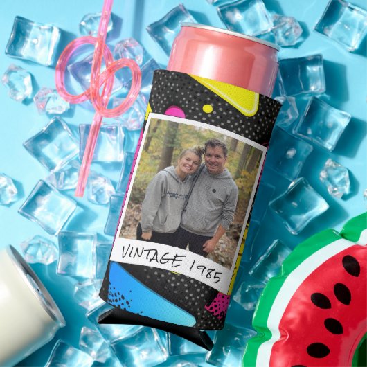 Retro 40e Verjaardag Vintage 1985 80's Seltzer Blikjeskoeler (Insitu Zomer)