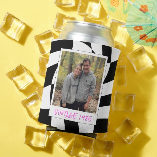 Retro 40e Verjaardag Vintage 1985 Checker Beer Blikjeskoeler (Insitu Zomer)