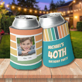 Retro 40e verjaardag voor hem foto blikjeskoeler