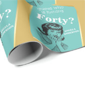 Retro 40e verjaardag 🎁 Vrouwenfeest Cadeaupapier (Rol Hoek)