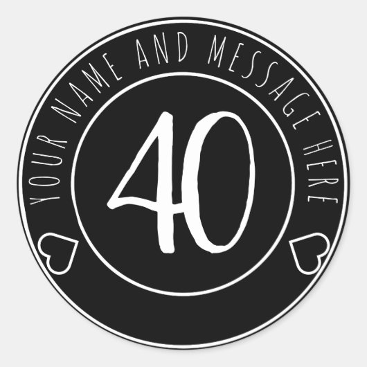 Retro 40ste verjaardag stickers (Voorkant)