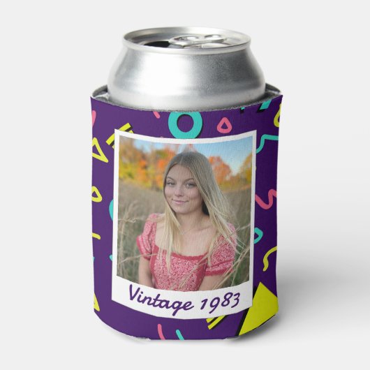 Retro 40th Birthday  1983 Foto Blikjeskoeler (Blikje Voorkant)