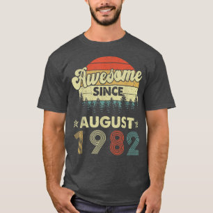 Retro 40th Birthday Geweldige sinds augustus 1982 T-shirt