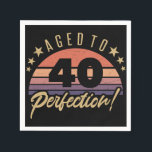 Retro 40th Birthday Humor Servet<br><div class="desc">Een  gesticht verjaardagsgeschenk voor iedereen. Met een in nood verkerende en ontaturiseerde retro-zonnebank die zegt "verouderd tot perfectie!"</div>