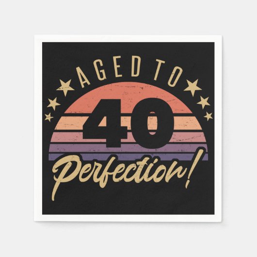 Retro 40th Birthday Humor Servet (Voorkant)