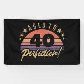 Retro 40th Birthday Humor Spandoek (Horizontaal)