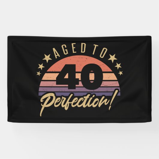Retro 40th Birthday Humor Spandoek (Horizontaal)