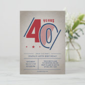 Retro 40th Birthday Kaart (Staand voorkant)