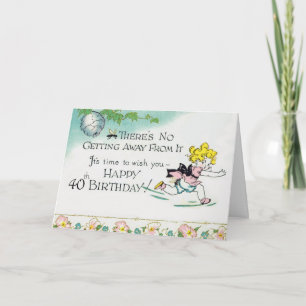Retro 40th Birthday Kaart