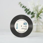 Retro 40th Verjaardag Foto Faux Vinyl Record Muzie Kaart (Staand voorkant)