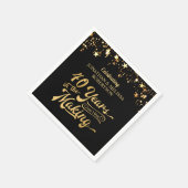 Retro 40th Wedding Jubileum Black Gold Stars Servet (Hoek)