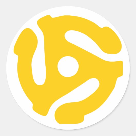 Retro 45 Record Adapter Ronde Sticker (Voorkant)