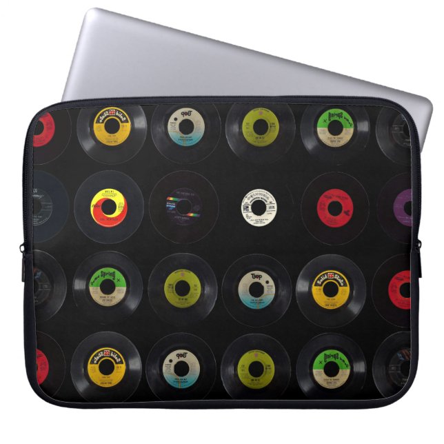  Retro 45 vinylrecords Laptop Sleeve (Voorkant)