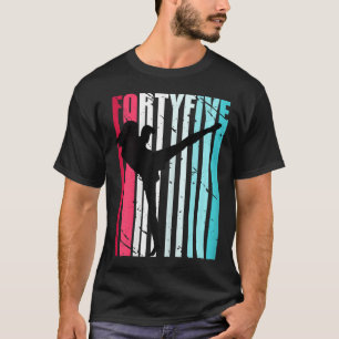 Retro 45e verjaardag voor kickboksen vrouwen kickb t-shirt