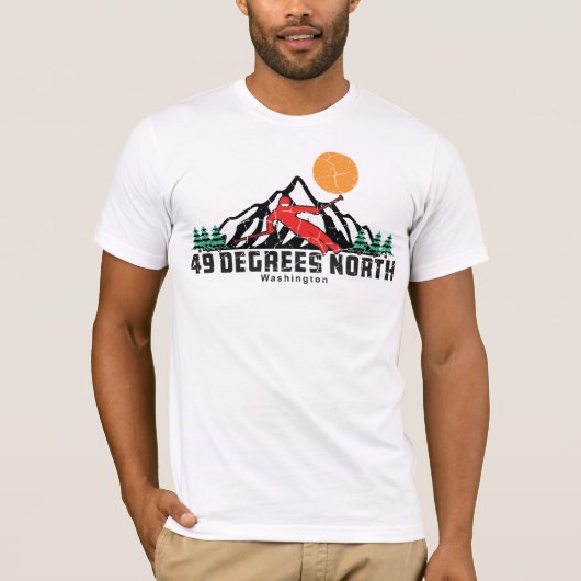 Retro 49 graden Noord Ski T-shirt (Voorkant)