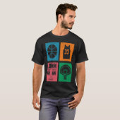 Retro 4 Color Block Basketball T-shirt (Voorkant volledig)