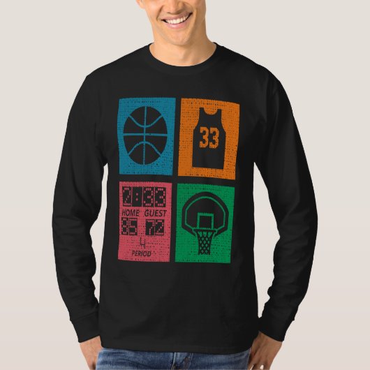 Retro 4 Color Block Basketball T-shirt (Voorkant)