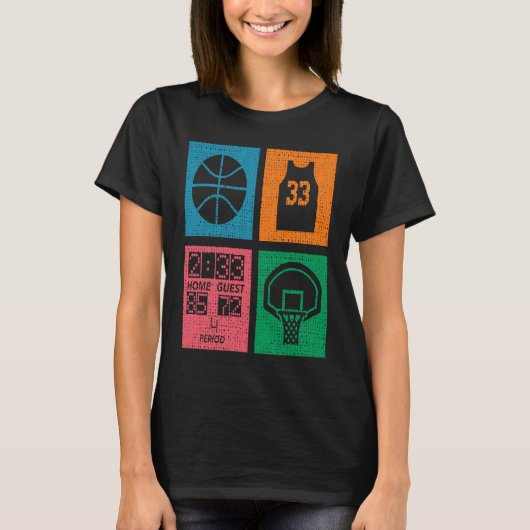 Retro 4 Color Block Basketball T-shirt (Voorkant)
