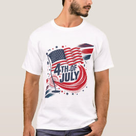 Retro 4 juli Amerikaanse vlag Patriottische Design T-shirt