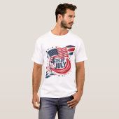 Retro 4 juli Amerikaanse vlag Patriottische Design T-shirt (Voorkant volledig)