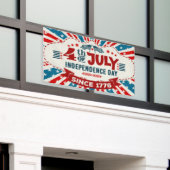 Retro 4 juli Banner (Buitenkant Gebouw)