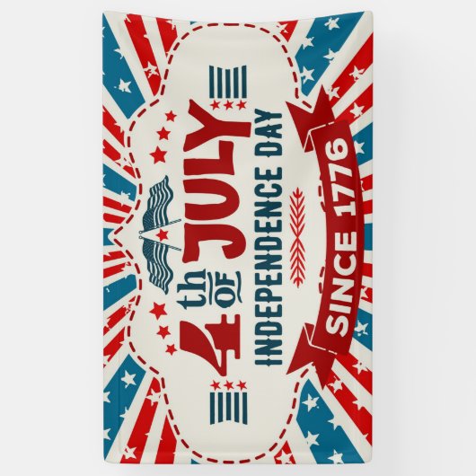 Retro 4 juli Banner (Verticaal)