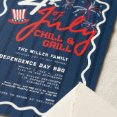 Retro 4 juli BBQ 2026 VS 250ste verjaardag Kaart