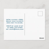 Retro 4 juli Briefkaart uitnodiging van partij (Achterkant)