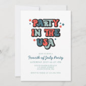 Retro 4 juli feest in de VS Uitnodiging (Voorkant)